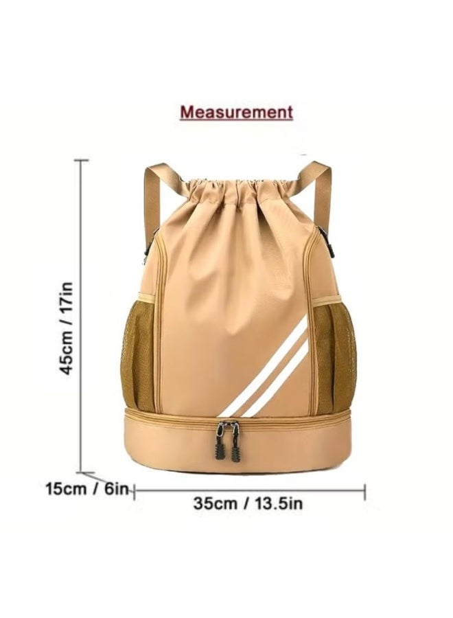 MXM Lightweight Sports Backpack, Casual Drawstring Unisex with shoe compartment, Travel School Gym (Two Random Colors) - Image 3